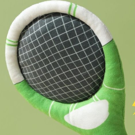 犬のおもちゃ 音が鳴るテニスラケット型犬用玩具