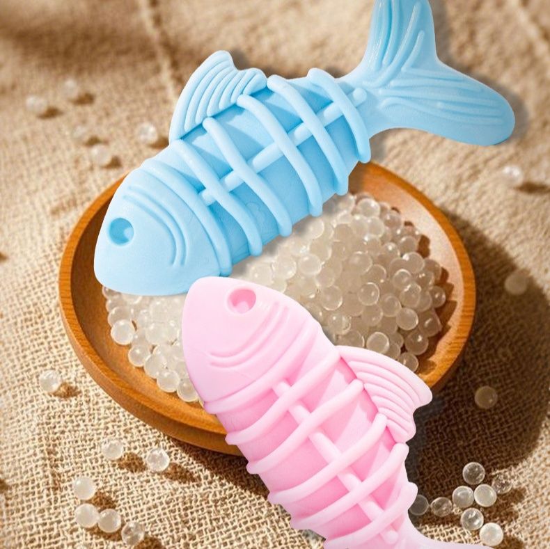 犬のおもちゃ 魚の骨型歯磨き耐久噛み応え玩具