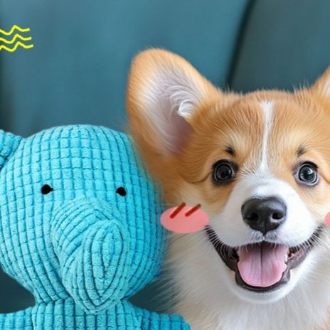 犬のおもちゃ ふわふわ象さん音鳴り犬用ぬいぐるみ玩具