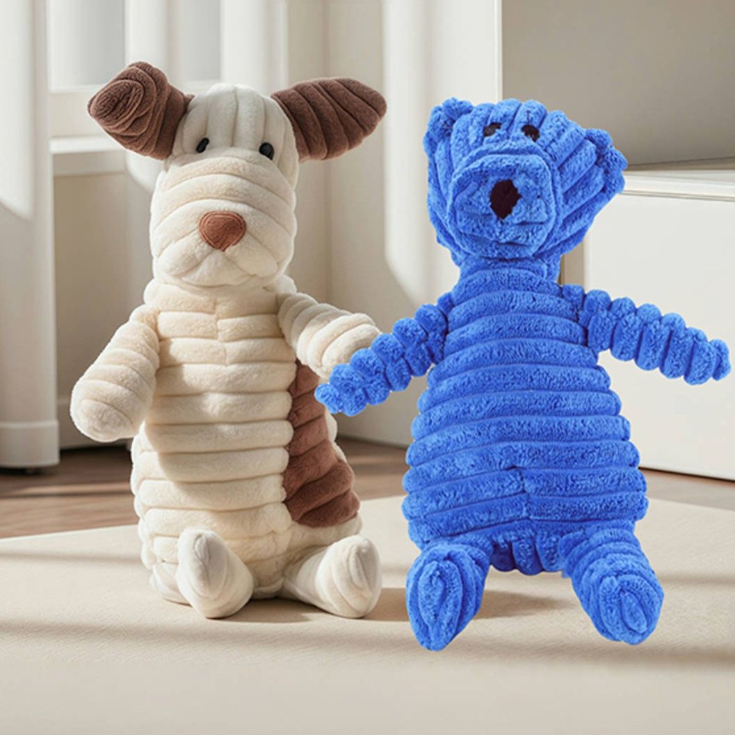 犬のおもちゃ 音の出る仲良し動物ぬいぐるみセット