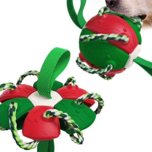 犬 おもちゃ | 多機能ロープ付き噛むおもちゃボール