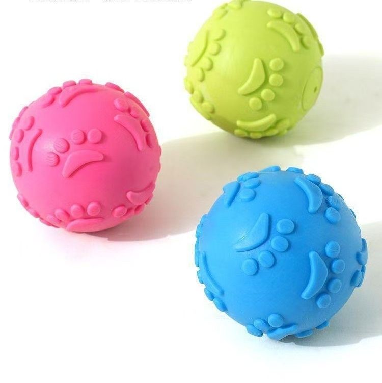 犬のおもちゃ 肉球模様の弾力ゴムボール噛むおもちゃ