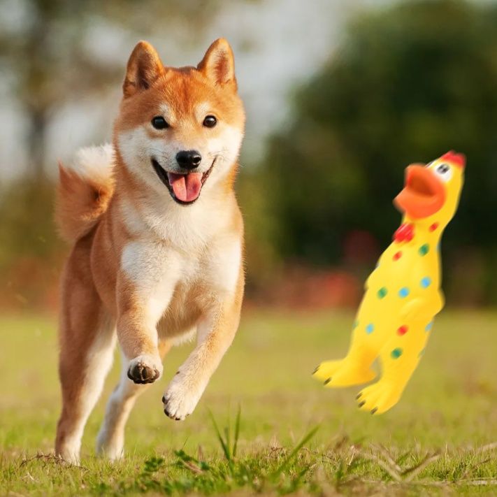 犬のおもちゃ 恐竜型鳴き声付き柔軟噛みごたえ玩具