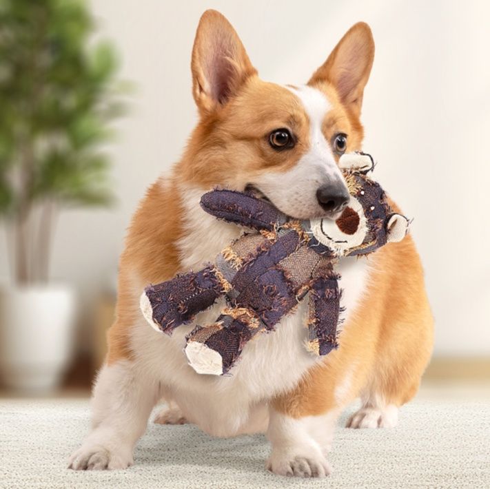 犬のおもちゃ くまさんぬいぐるみ音入りおもちゃ三体組
