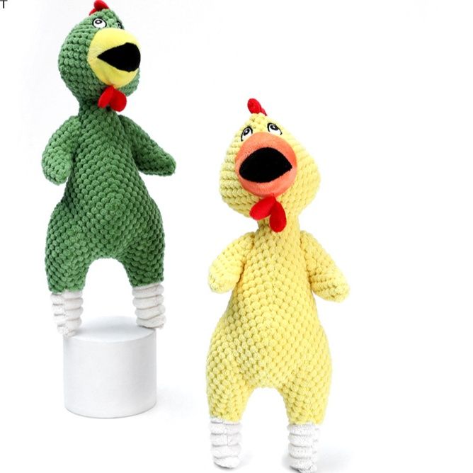 犬のおもちゃ 鳴き声付きにわとり音入れぬいぐるみ