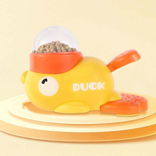 犬のおもちゃ あひる型おやつ探し餌入れ知育玩具