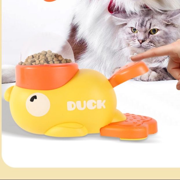 犬のおもちゃ あひる型おやつ探し餌入れ知育玩具