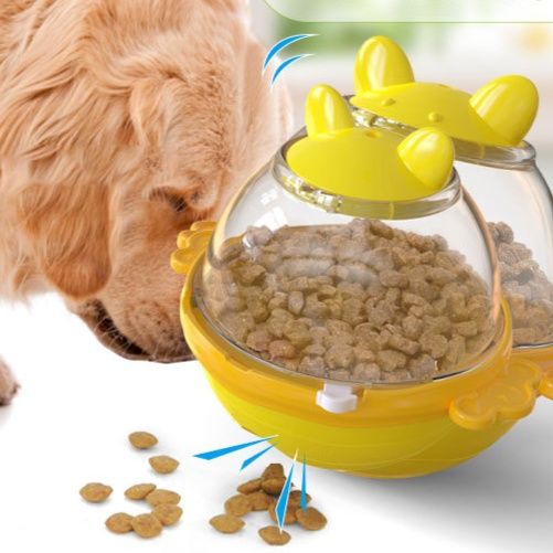 犬のおもちゃ 三百六十度回転式早食い防止知育餌入れ玩具