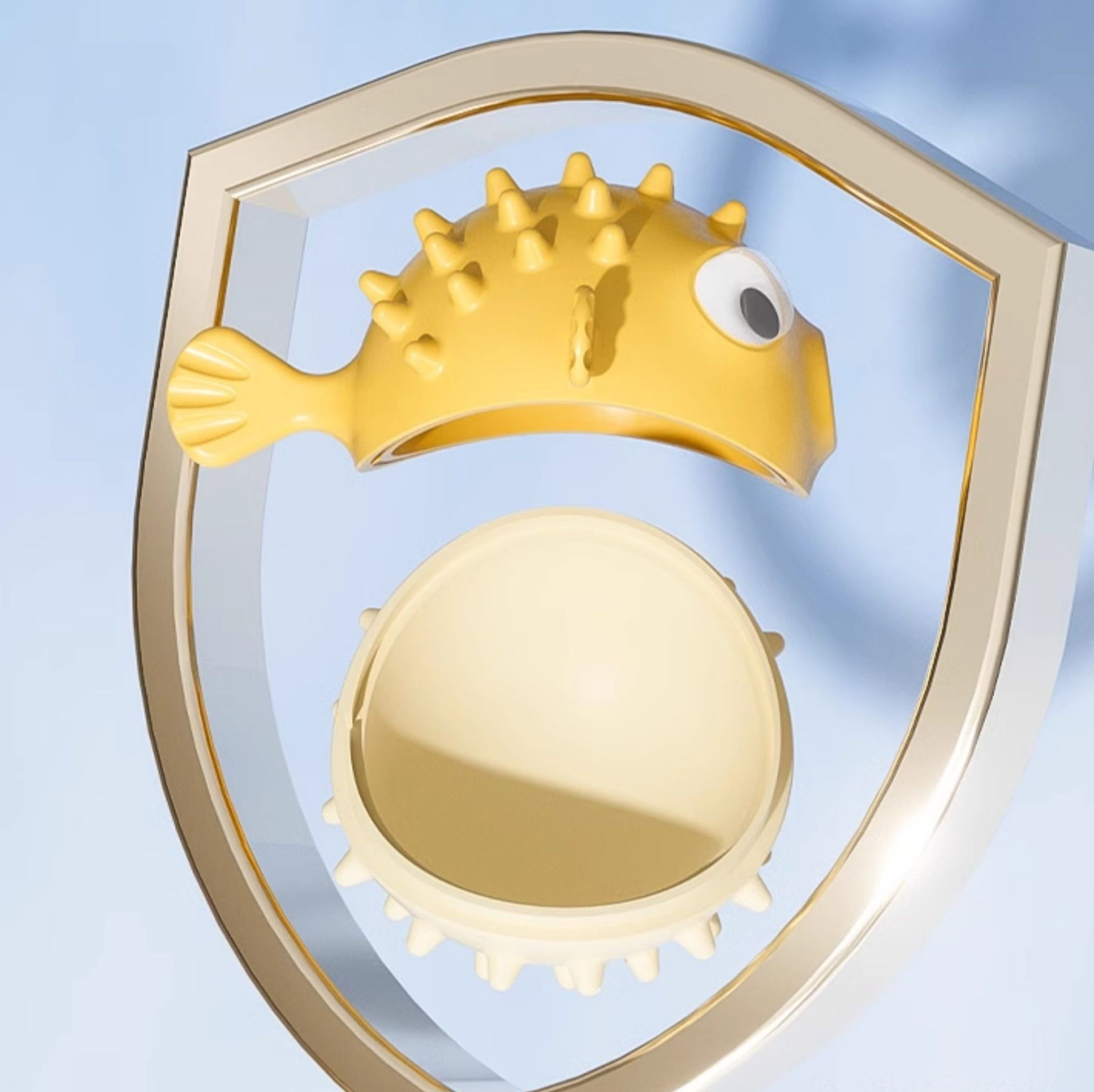 犬のおもちゃ ふぐ型音がなる歯磨きボール