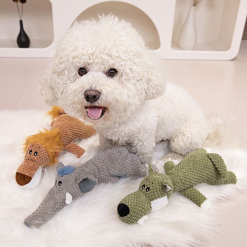 犬のおもちゃ もふもふ動物フレンズ音鳴り噛み噛みぬいぐるみ