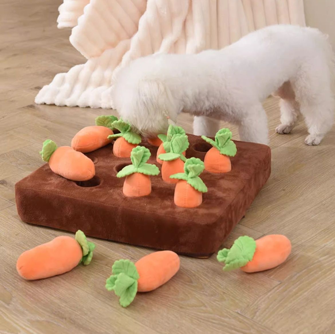 犬のおもちゃ にんじん収穫遊び知育マット