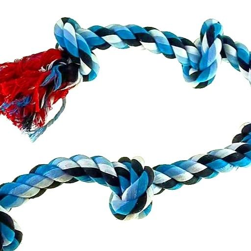 犬のおもちゃ 天然素材の三つ結び編み込みロープ玩具