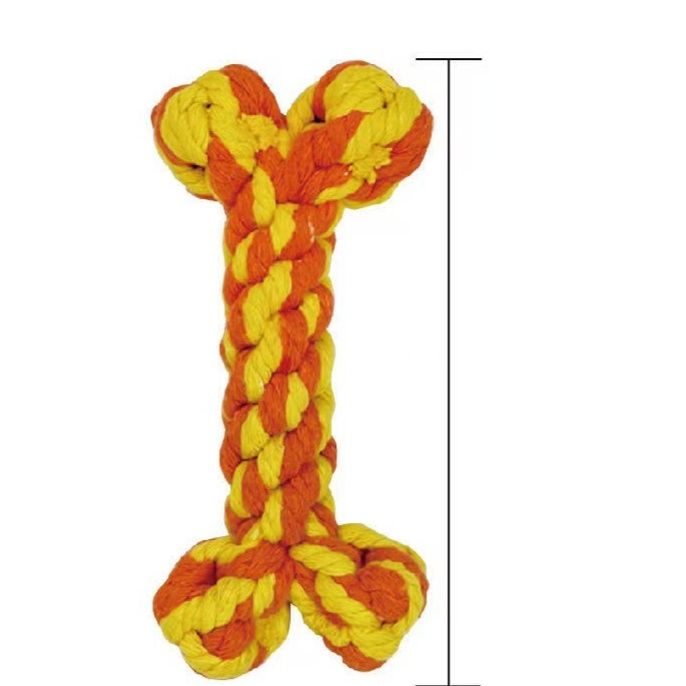 犬のおもちゃ 骨型編み込みロープ玩具
