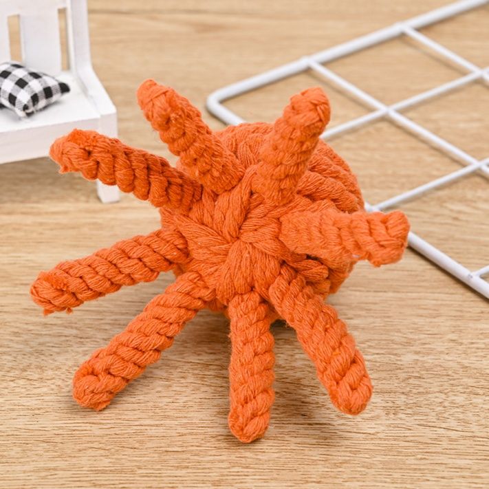 犬のおもちゃ たこ型ロープ編み込み噛むおもちゃ