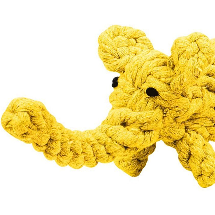 犬のおもちゃ 手編みロープゾウさん型噛むおもちゃ