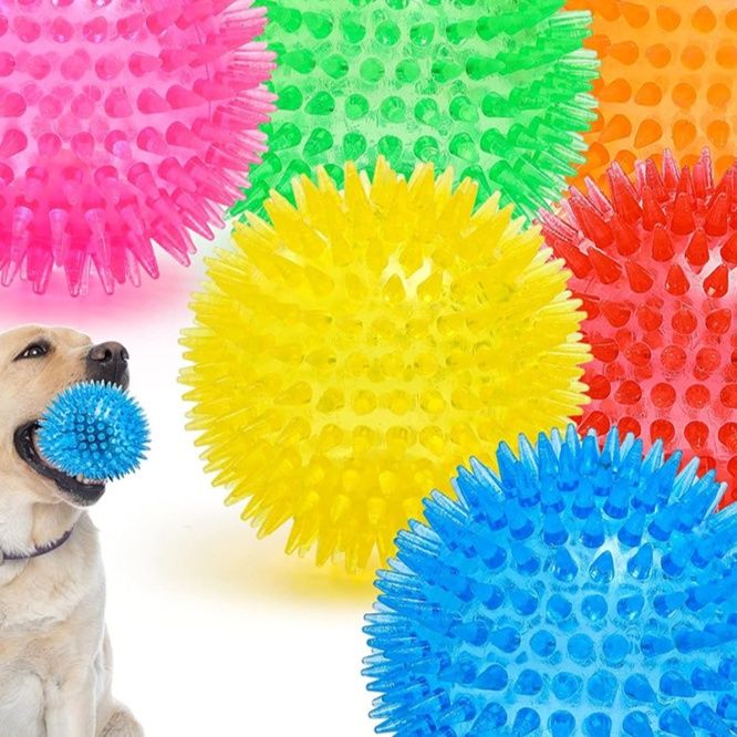 犬のおもちゃ 透明突起付き刺激ボール軽量タイプ