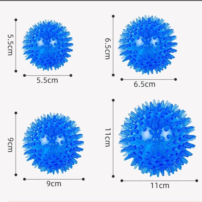 犬のおもちゃ 透明突起付き刺激ボール軽量タイプ