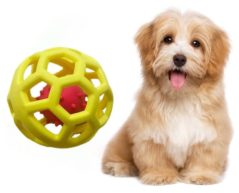 犬のおもちゃ 音が鳴る多角形メッシュ構造ボール