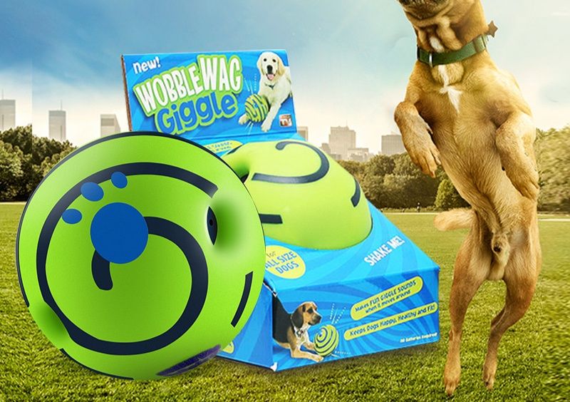 犬のおもちゃ 揺れて音が鳴る不規則回転ボール