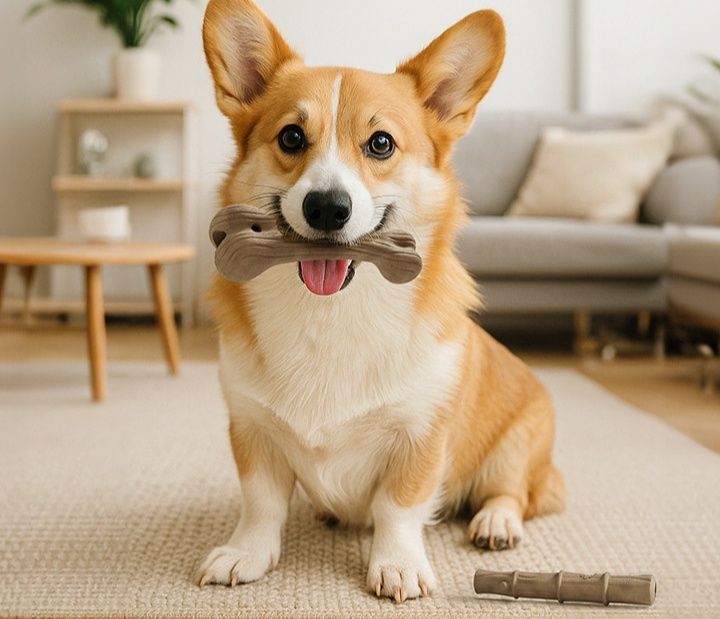 犬のおもちゃ 犬用木製骨型歯磨きかじり玩具