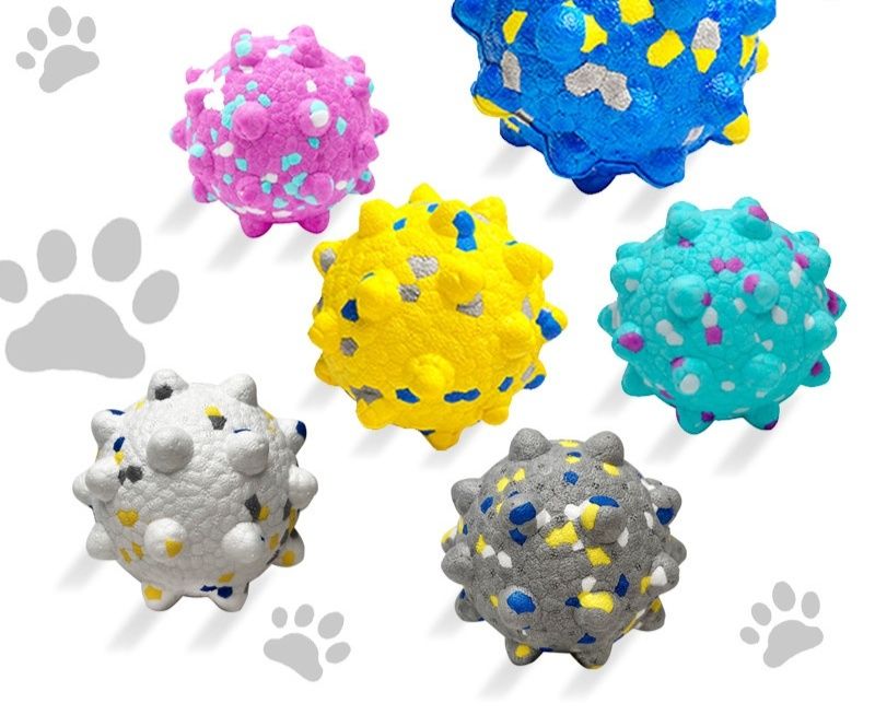 犬のおもちゃ 犬用突起付き弾力ゴム製歯磨きボール