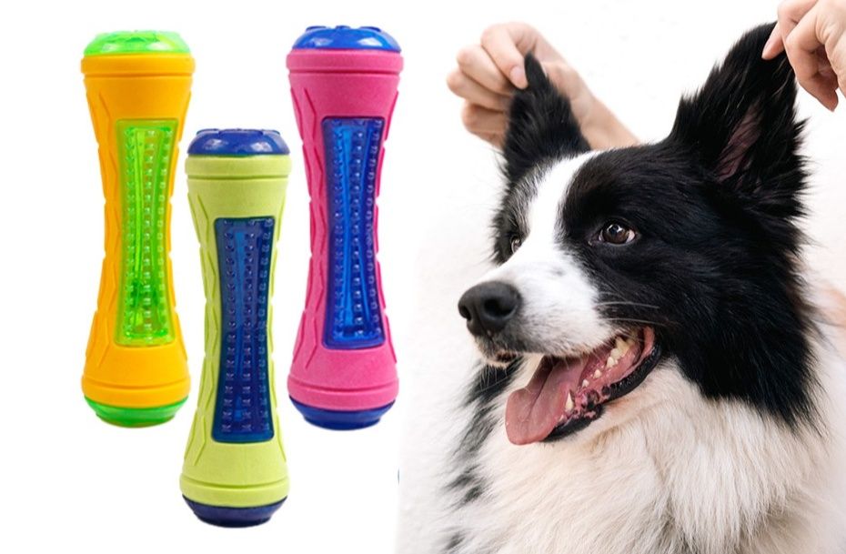 犬のおもちゃ 犬用ダンベル型耐久噛みおもちゃ