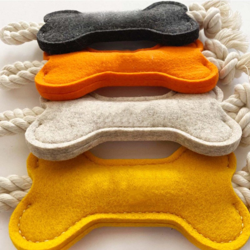 犬のおもちゃ 骨型ロープ付き噛み心地抜群の歯磨き玩具