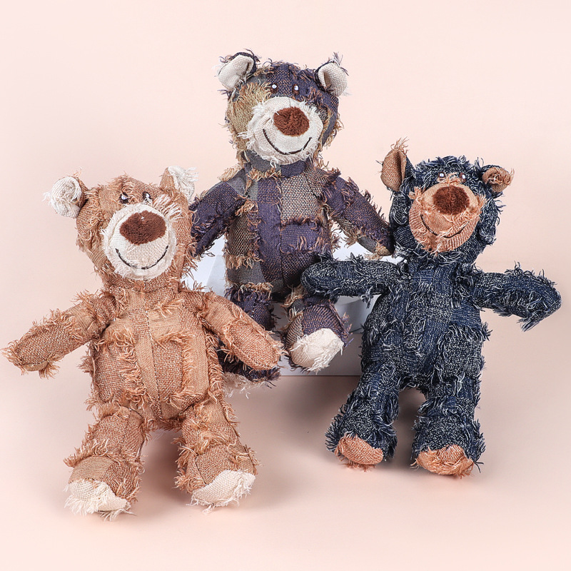 犬のおもちゃ くまさんぬいぐるみ音入りおもちゃ三体組