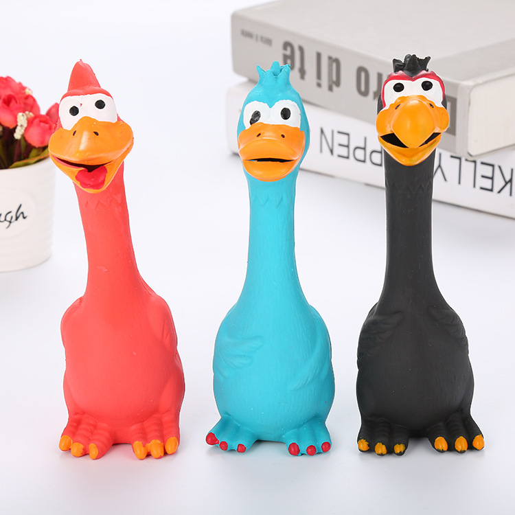 犬のおもちゃ にわとり鳴き声付き鳥さん噛み応え玩具