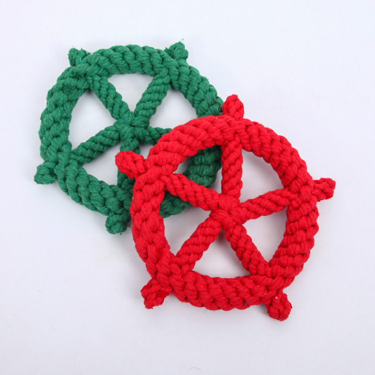 犬のおもちゃ ロープ編み込み噛むおもちゃ