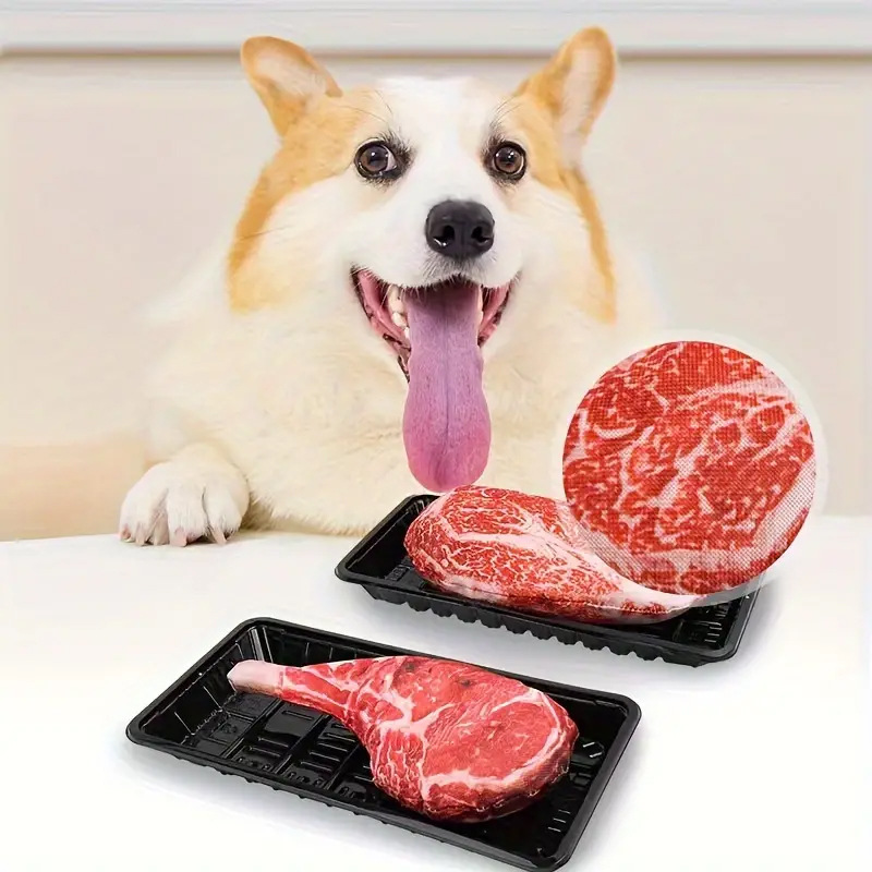 犬のおもちゃ 本物そっくり肉厚ステーキぬいぐるみ