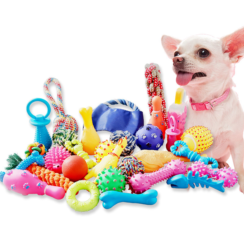 犬のおもちゃ 編み込みロープ玩具セット