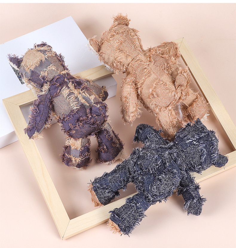 犬のおもちゃ くまさんぬいぐるみ音入りおもちゃ三体組