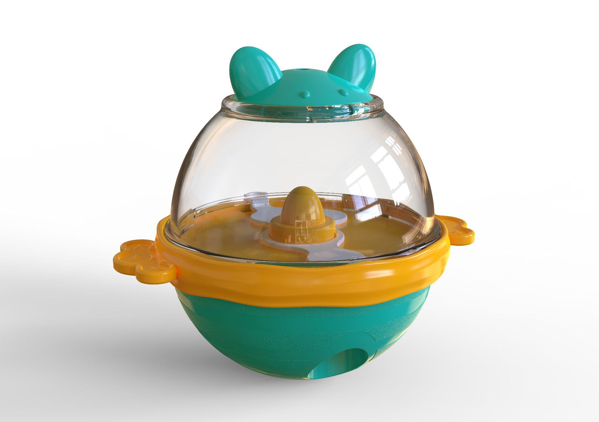 犬のおもちゃ 三百六十度回転式早食い防止知育餌入れ玩具