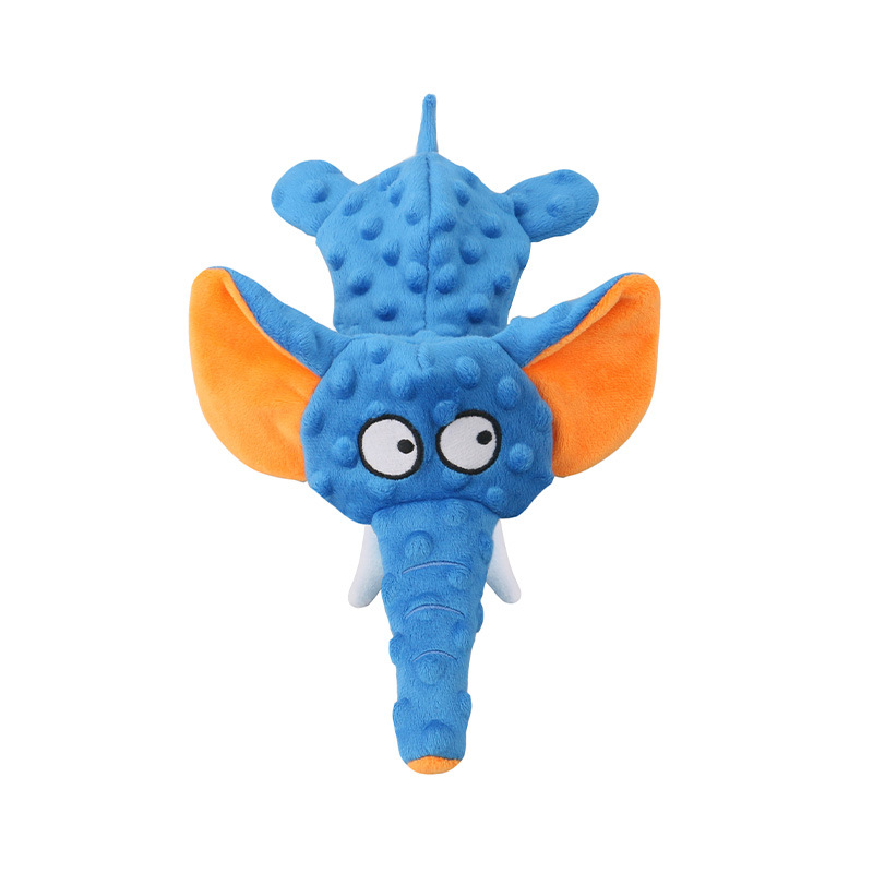 犬のおもちゃ ぽってり目玉のゾウさん凸凹ぬいぐるみ