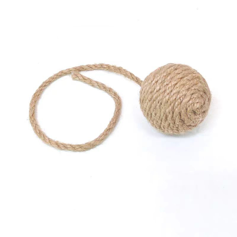 犬のおもちゃ 天然麻縄ボール付き引っ張りロープ玩具