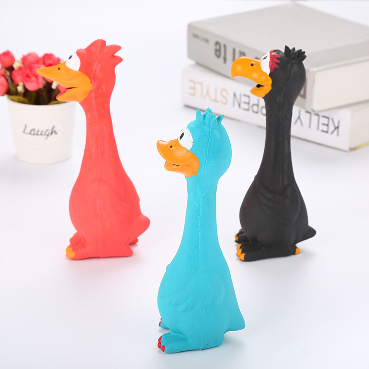 犬のおもちゃ にわとり鳴き声付き鳥さん噛み応え玩具