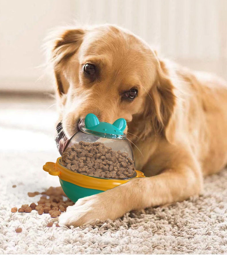 犬のおもちゃ 三百六十度回転式早食い防止知育餌入れ玩具