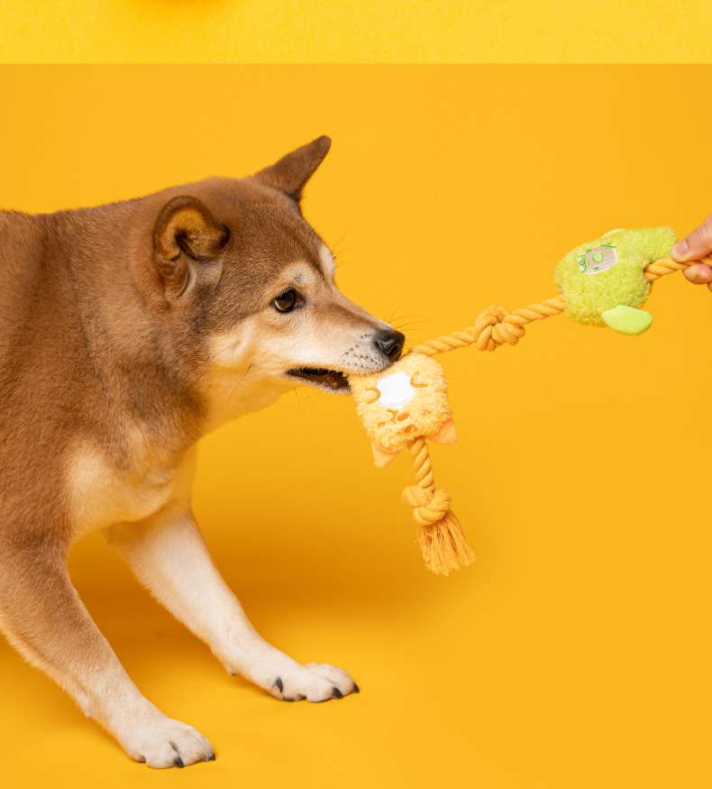 犬のおもちゃ もふもふ結び紐知育トイ