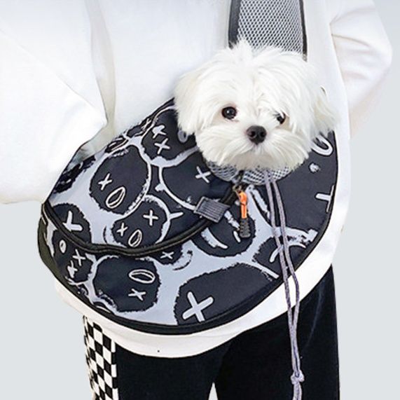 犬バッグ 小型犬用斜めがけメッシュキャリーバッグ