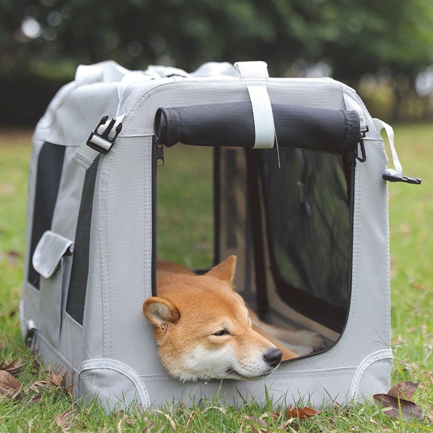 犬バッグ 五面通気メッシュ折りたたみ式ソフトキャリーバッグ