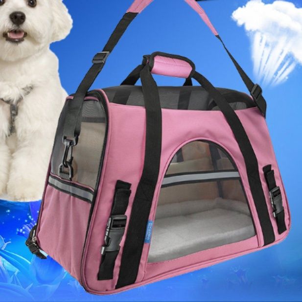 犬バッグ 通気性抜群メッシュ窓付きペット用キャリーショルダー