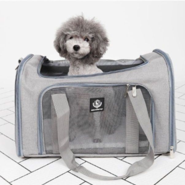 犬バッグ 通気性抜群メッシュ窓付き小型犬用キャリーバッグ