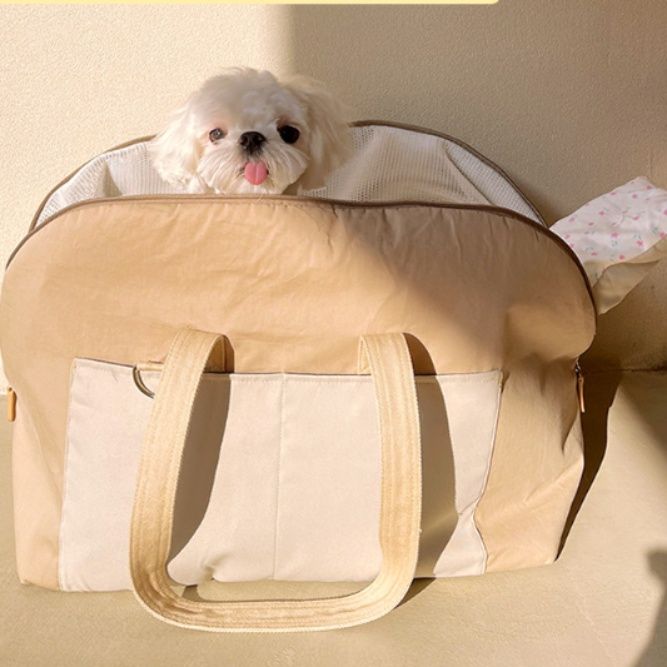 犬バッグ 小型犬用メッシュ窓付きキャリートートバッグ