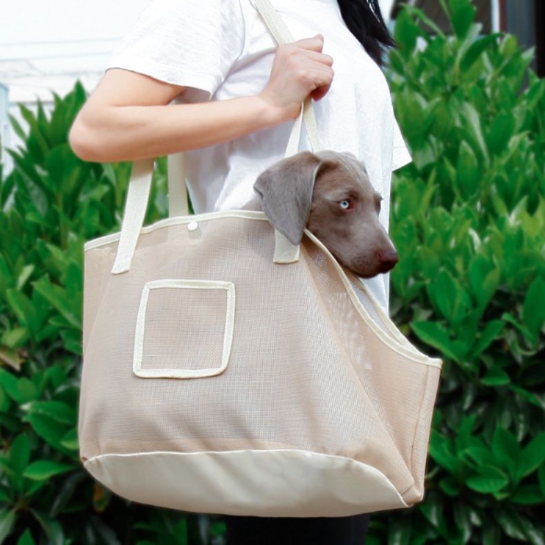犬バッグ 小型犬用通気性抜群メッシュキャリートートバッグ