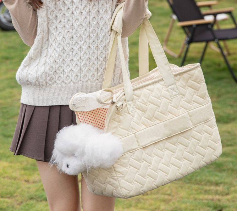 犬バッグ キルティング加工多機能ペットキャリートート