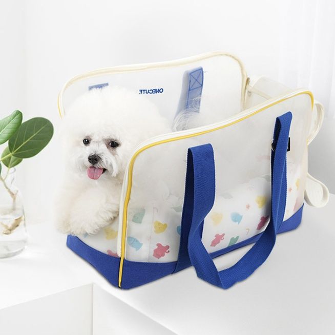 犬バッグ 透明窓付き小型犬用トートバッグ型キャリー