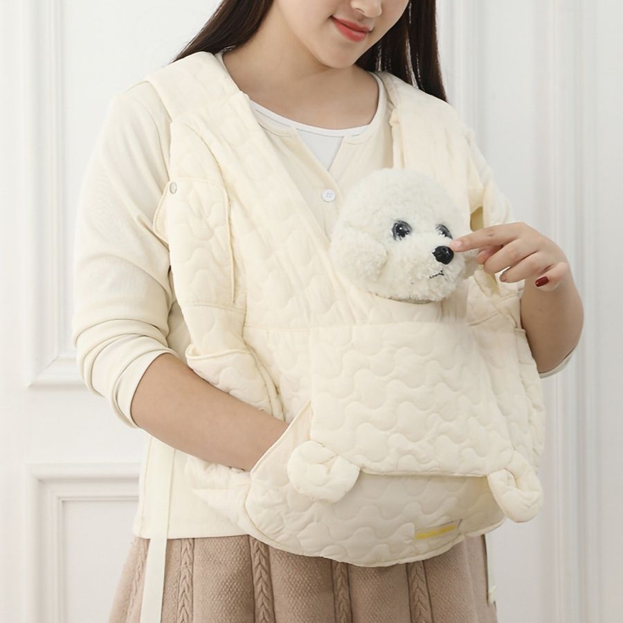 犬バッグ もこもこ犬型ぬいぐるみ斜めがけショルダーバッグ