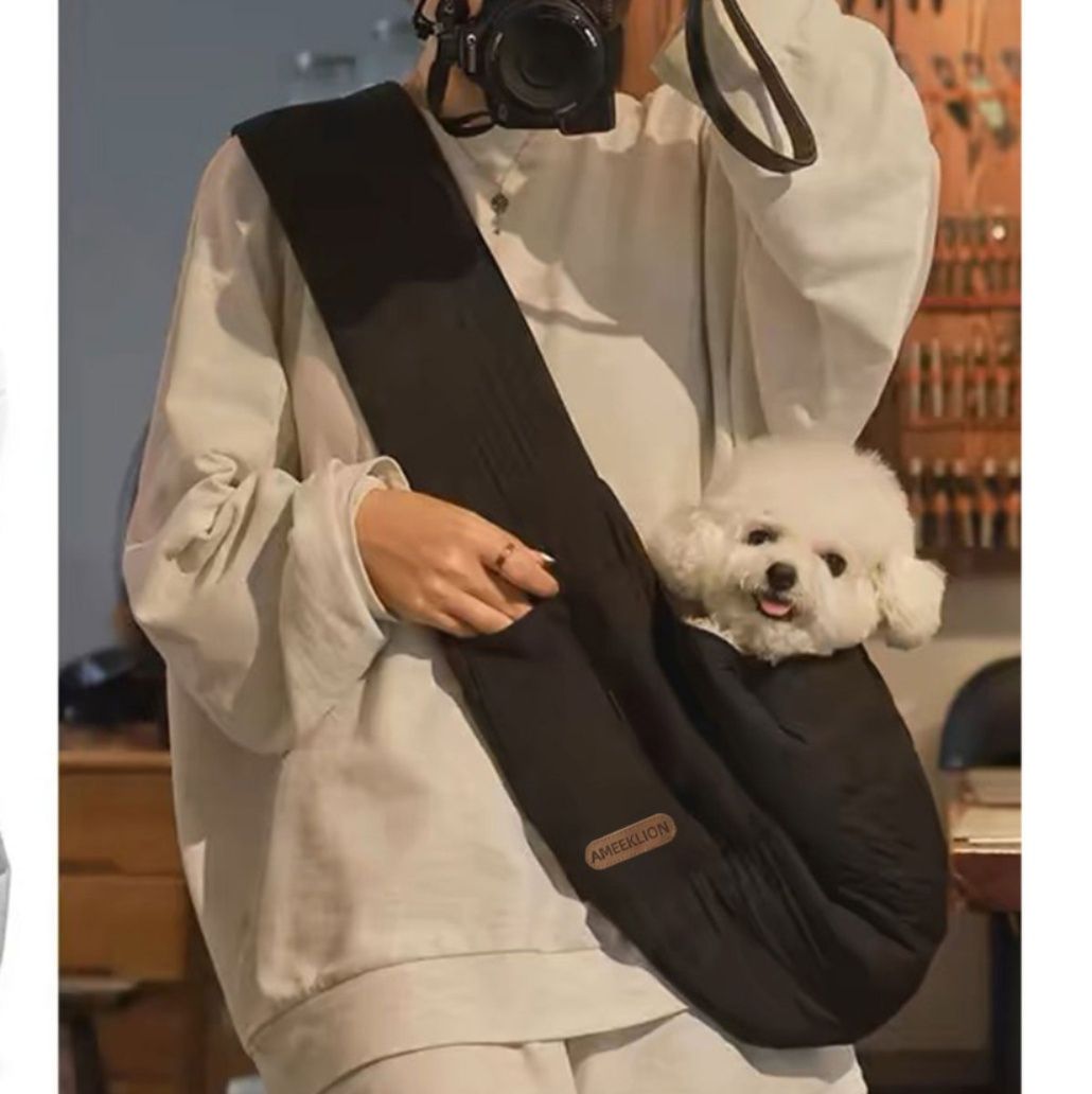 犬バッグ キルティング加工小型犬用斜めがけ抱っこバッグ