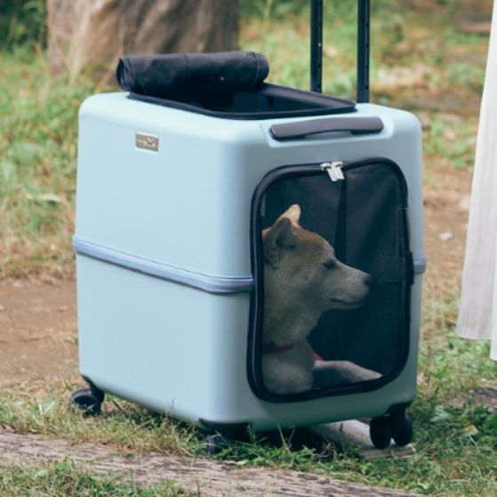 犬バッグ 大容量80リットル伸縮ハンドル付きペット移動用キャリー